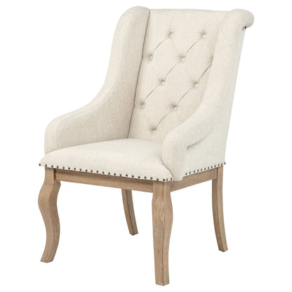 Brockway Upholstered Arm Chair Barley Brown (Set of 2)