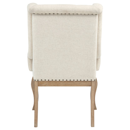 Brockway Upholstered Arm Chair Barley Brown (Set of 2)