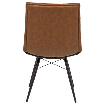 Aiken Faux Leather Upholstered Dining Side Chair Saddle Brown (Set of 4)