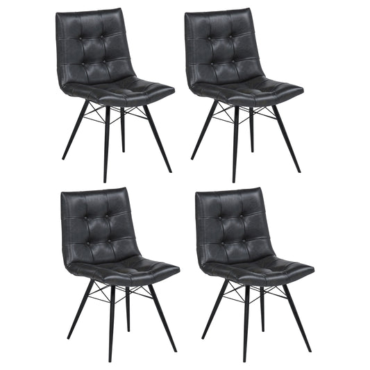 Aiken Faux Leather Upholstered Dining Side Chair Charcoal Grey (Set of 4) - The Sleep Loft - Online Mattress Showroom NYC