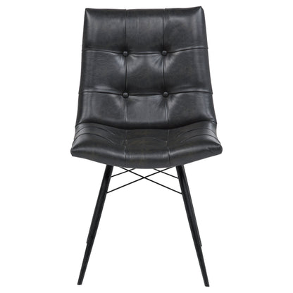 Aiken Faux Leather Upholstered Dining Side Chair Charcoal Grey (Set of 4)