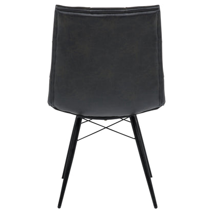 Aiken Faux Leather Upholstered Dining Side Chair Charcoal Grey (Set of 4)