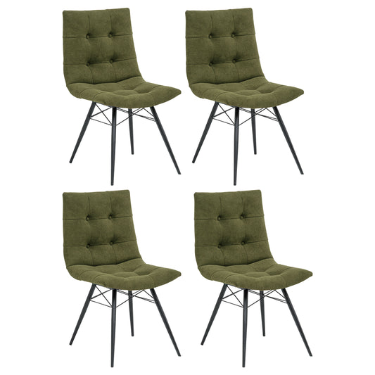 Aiken Fabric Upholstered Dining Side Chair Saddle Forest Green (Set of 4) - The Sleep Loft - Online Mattress Showroom NYC