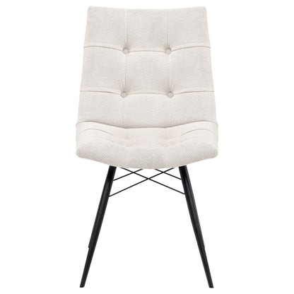 Aiken Fabric Upholstered Dining Side Chair Saddle Stone White (Set of 4)