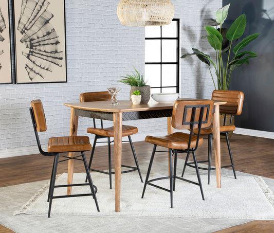 Partridge 5-piece Counter Dining Set Sheesham and Camel - The Sleep Loft - Online Mattress Showroom NYC