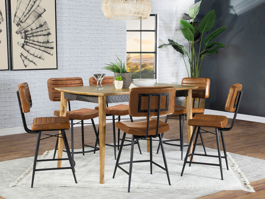 Partridge 7-piece Counter Dining Set Sheesham and Camel - The Sleep Loft - Online Mattress Showroom NYC