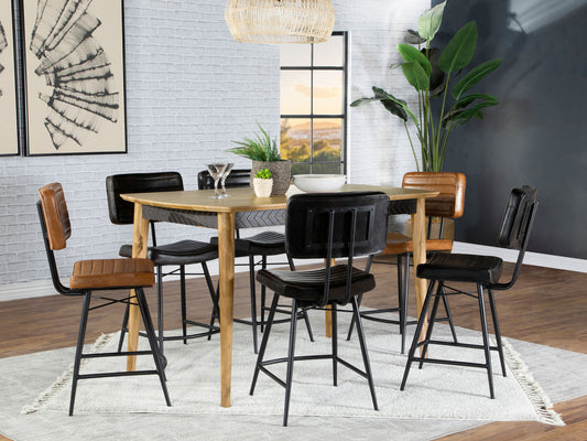 Partridge 7-piece Counter Dining Set Espresso and Camel - The Sleep Loft - Online Mattress Showroom NYC