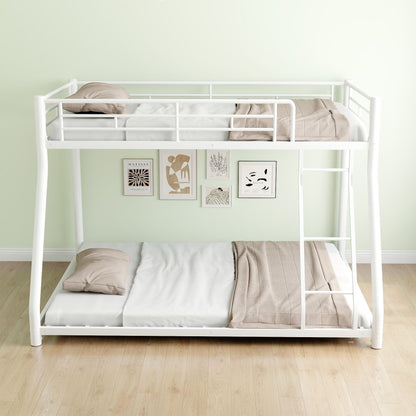 Bunk Bed Frame With Ladder And Guardrail, Heavy Duty Noise Free Design Metal Construction - The Sleep Loft - Online Mattress Showroom NYC