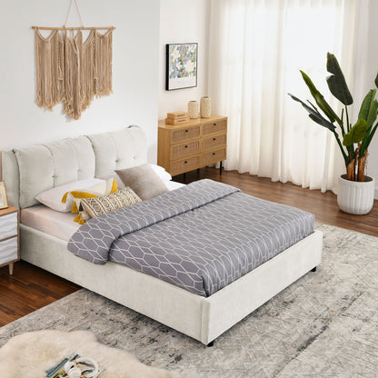 Storage Upholstered Hydraulic Platform Bed With Integrated Headboard - The Sleep Loft - Online Mattress Showroom NYC