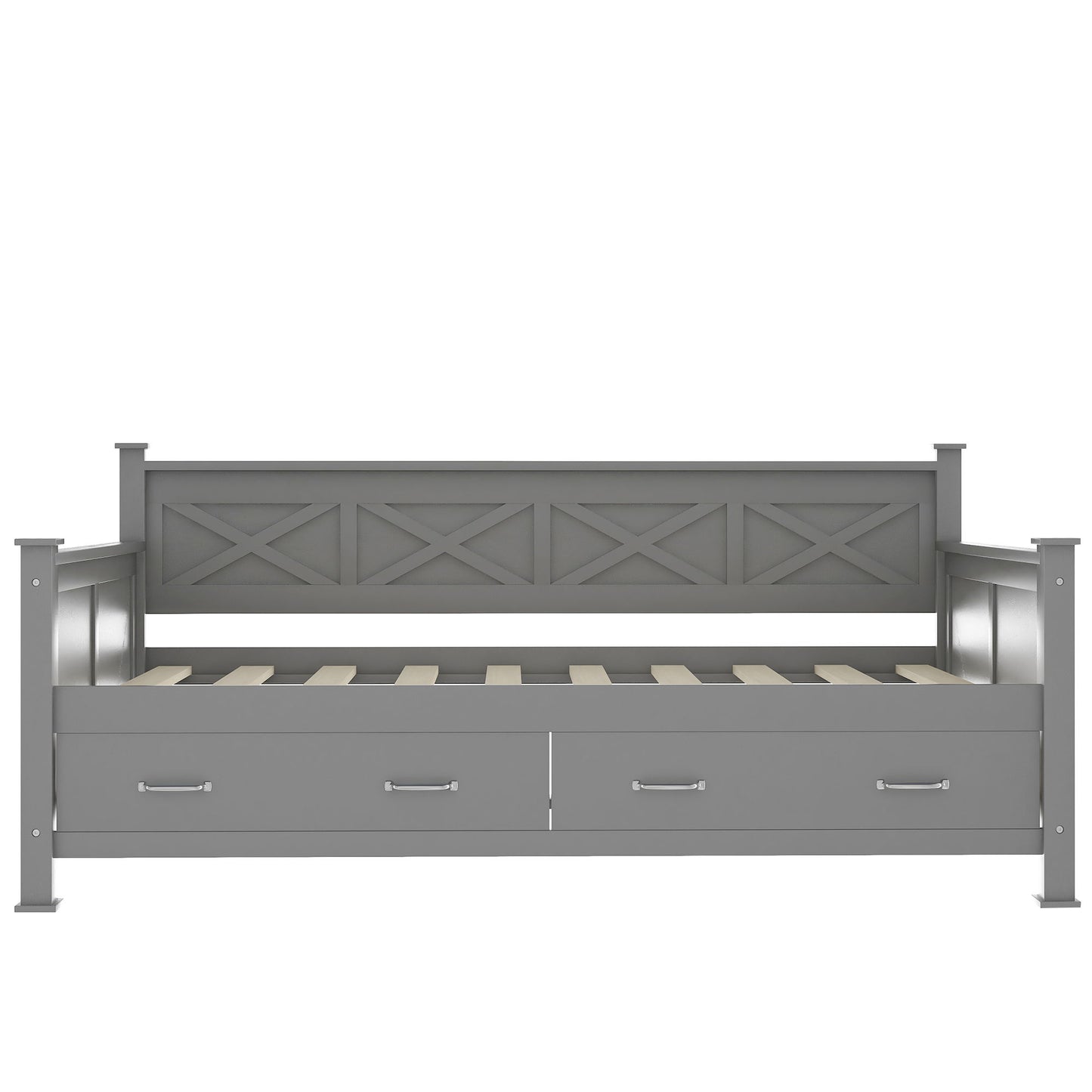 Modern Daybed With 2 Large Drawers, X Shaped Frame - The Sleep Loft - Online Mattress Showroom NYC