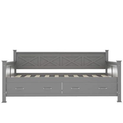 Modern Daybed With 2 Large Drawers, X Shaped Frame - The Sleep Loft - Online Mattress Showroom NYC