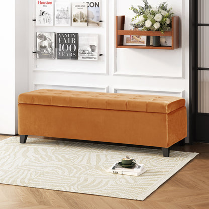 Wendover - Elegant Tufted Storage Bench With Lift-Up Top And Birch Wood Legs - The Sleep Loft - Online Mattress Showroom NYC