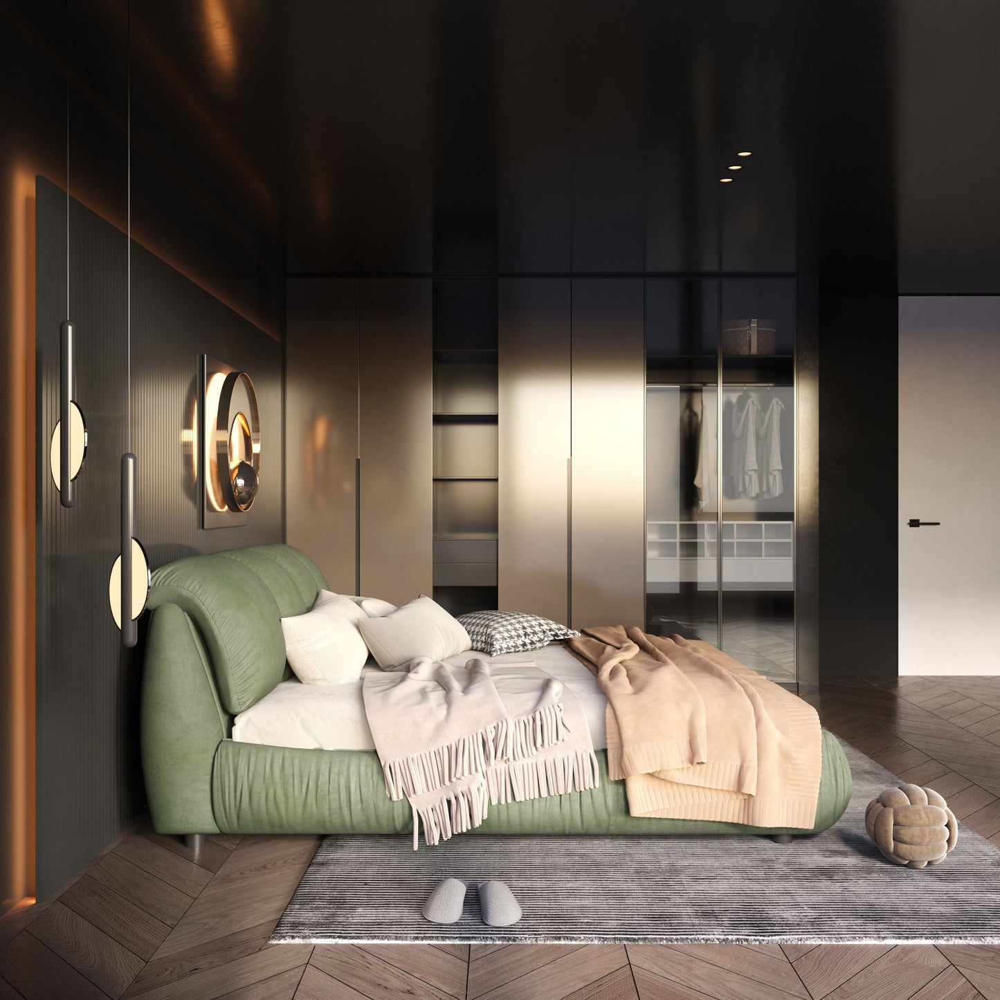 Luxury Upholstered Platform Bed With Oversized Padded Backrest And Solid Wood Frame - The Sleep Loft - Online Mattress Showroom NYC