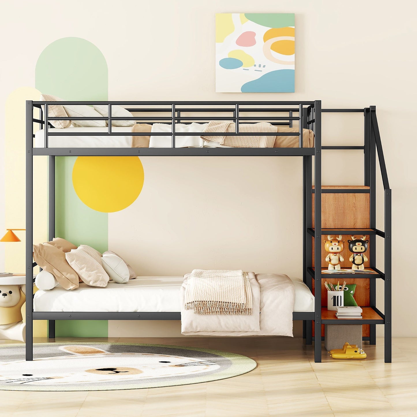 Bunk Bed With Lateral Storage Ladder And Wardrobe - The Sleep Loft - Online Mattress Showroom NYC