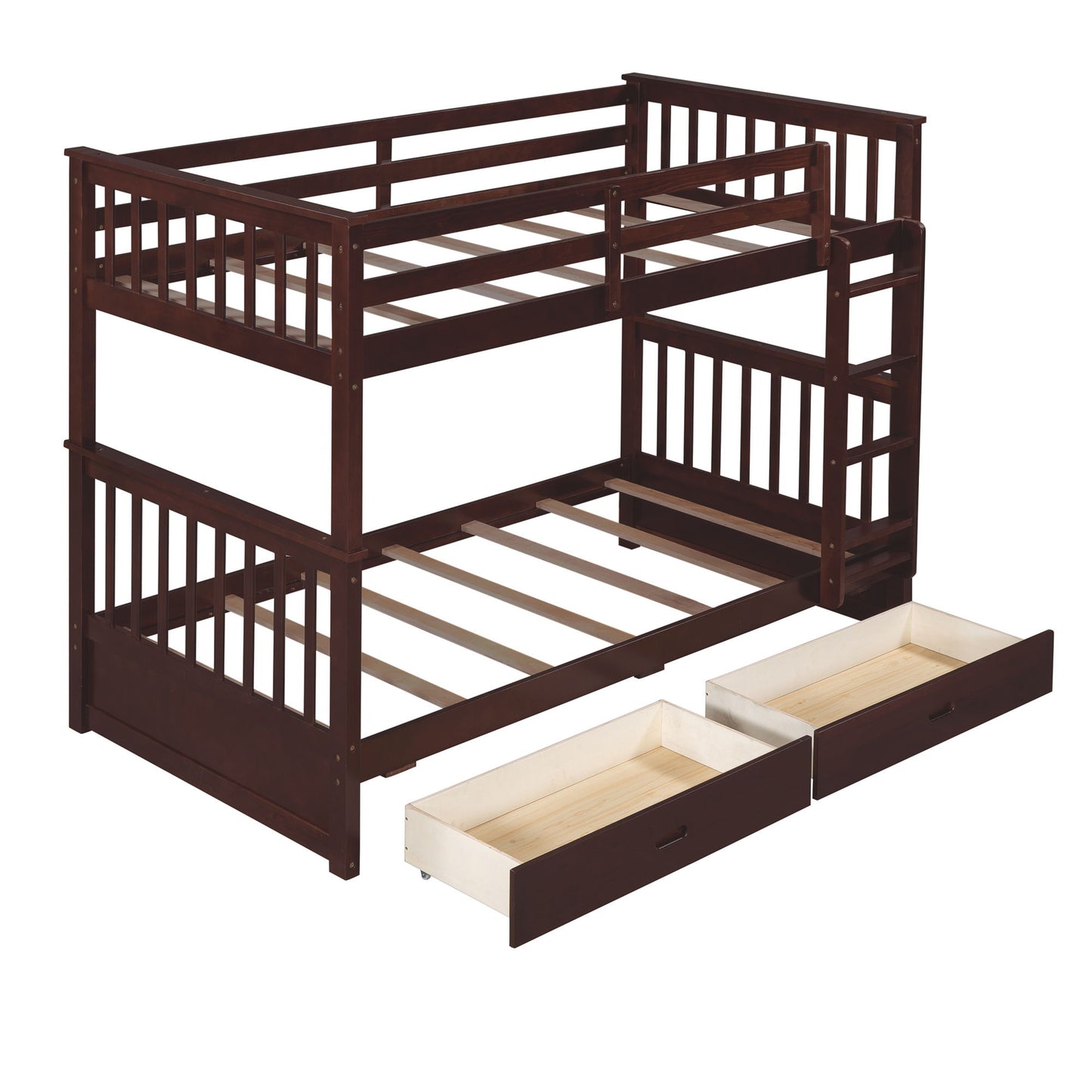 Bunk Bed With Ladders And 2 Storage Drawers - The Sleep Loft - Online Mattress Showroom NYC