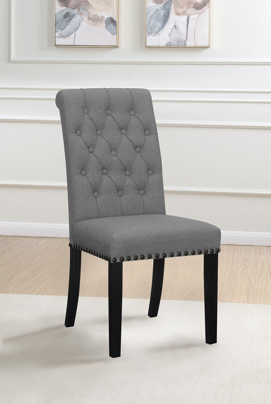 Alana Fabric Upholstered Dining Side Chair Grey (Set of 2) - The Sleep Loft - Online Mattress Showroom NYC