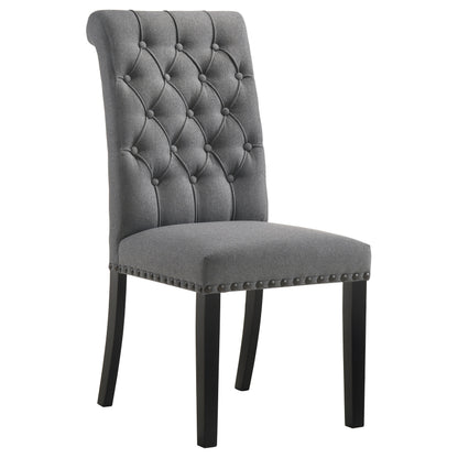 Alana Fabric Upholstered Dining Side Chair Grey (Set of 2)
