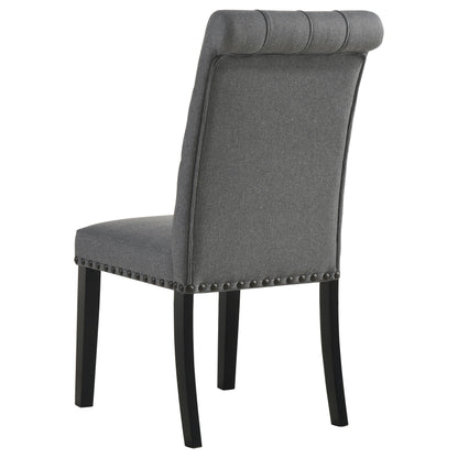Alana Fabric Upholstered Dining Side Chair Grey (Set of 2)