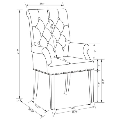 Alana Velvet Upholstered Dining Arm Chair Sand