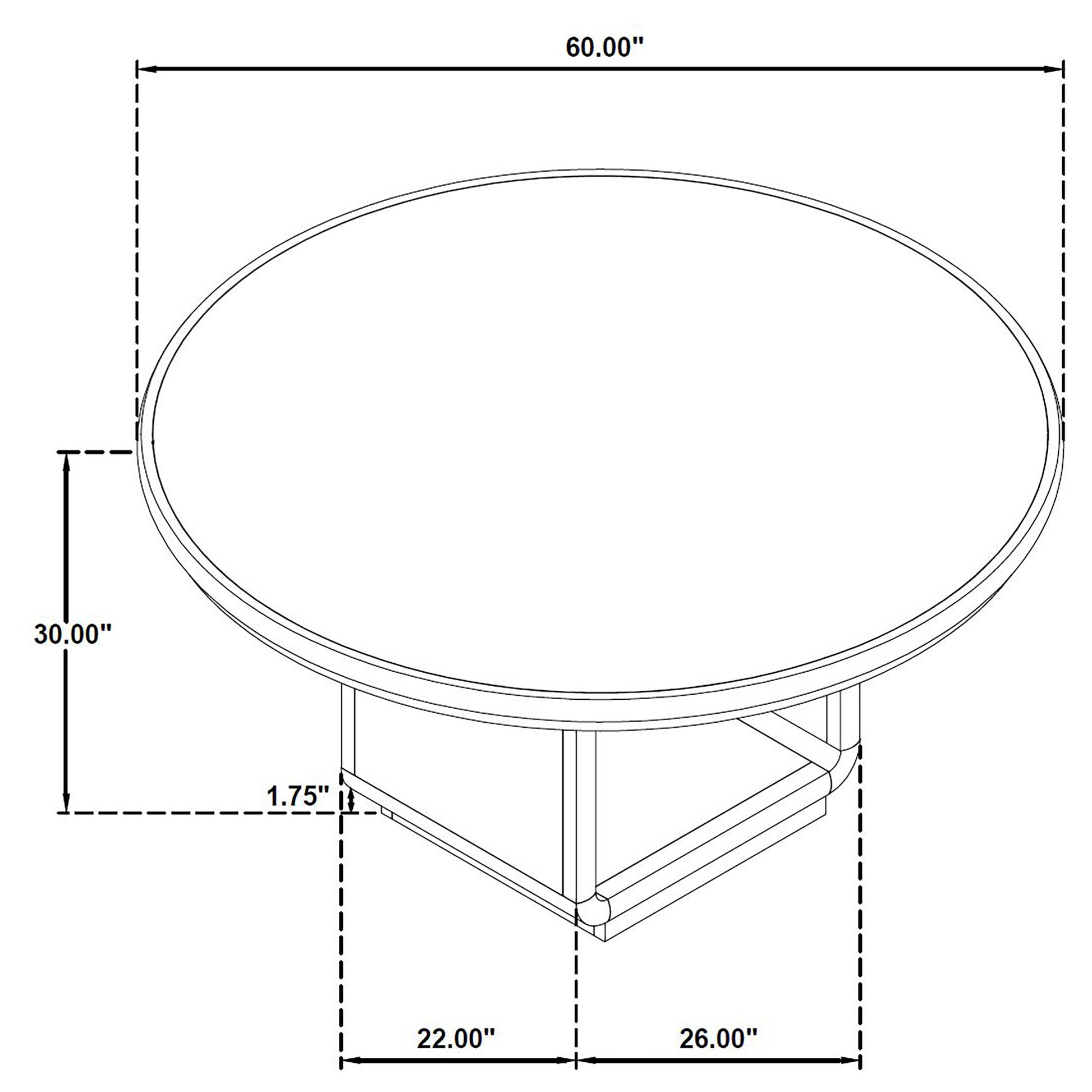 Leandro 60-inch Round Dining Table Burnished Black