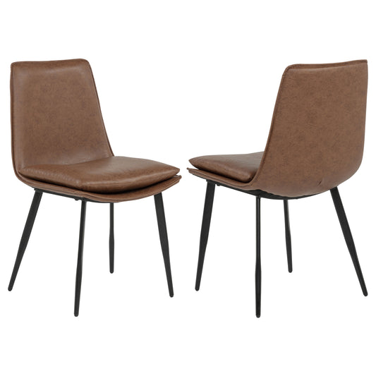 Ortega Upholstered Dining Side Chair Coffee (Set of 2) - The Sleep Loft - Online Mattress Showroom NYC