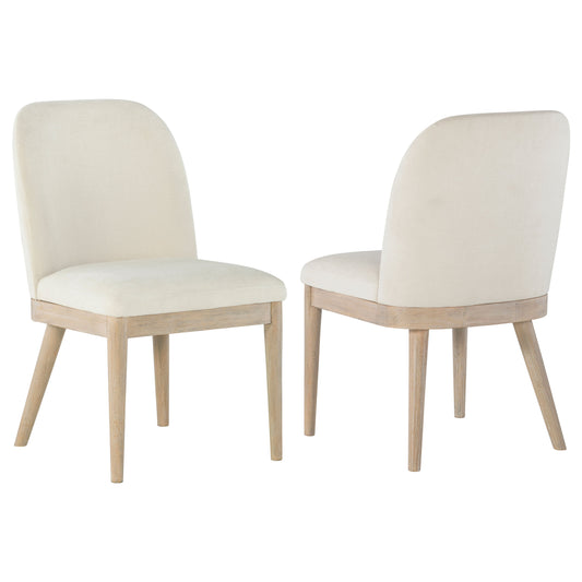 Solano Upholstered Dining Side Chair Beige (Set of 2) - The Sleep Loft - Online Mattress Showroom NYC