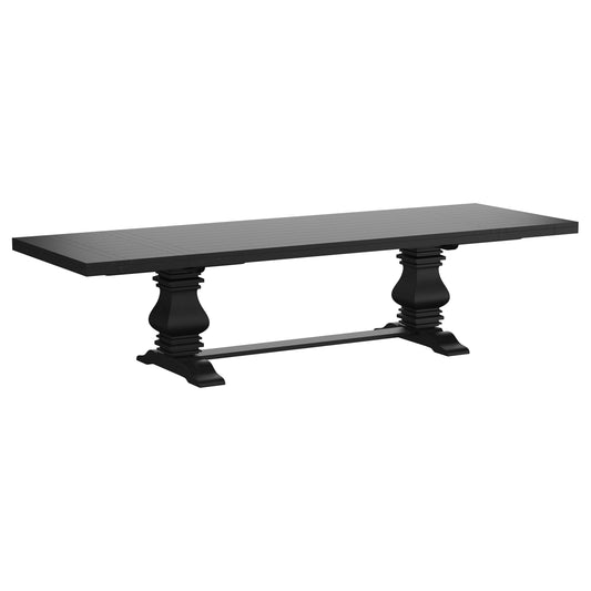 Florence 126-inch Extension Dining Table Distressed Black - The Sleep Loft - Online Mattress Showroom NYC