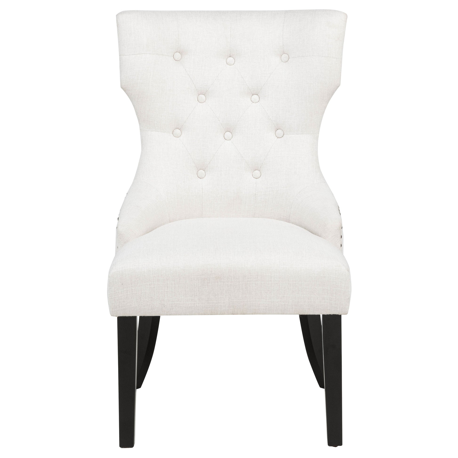 Baney Fabric Upholstered Dining Side Chair Cream and Black