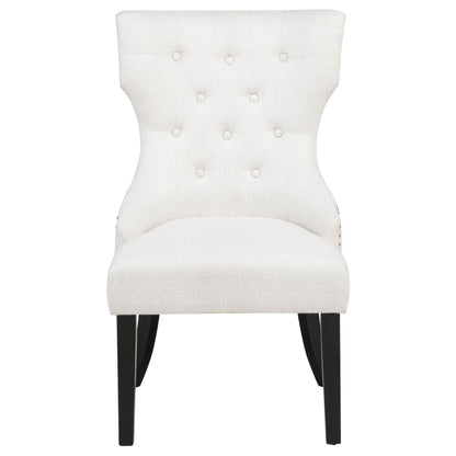 Baney Fabric Upholstered Dining Side Chair Cream and Black