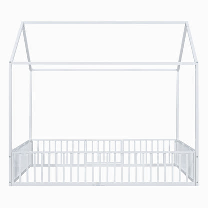 Metal House Bed With Fence And Door - The Sleep Loft - Online Mattress Showroom NYC