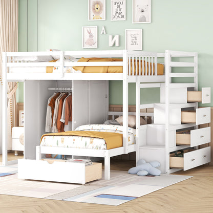 Bunk Bed With Wardrobe, Drawers - The Sleep Loft - Online Mattress Showroom NYC