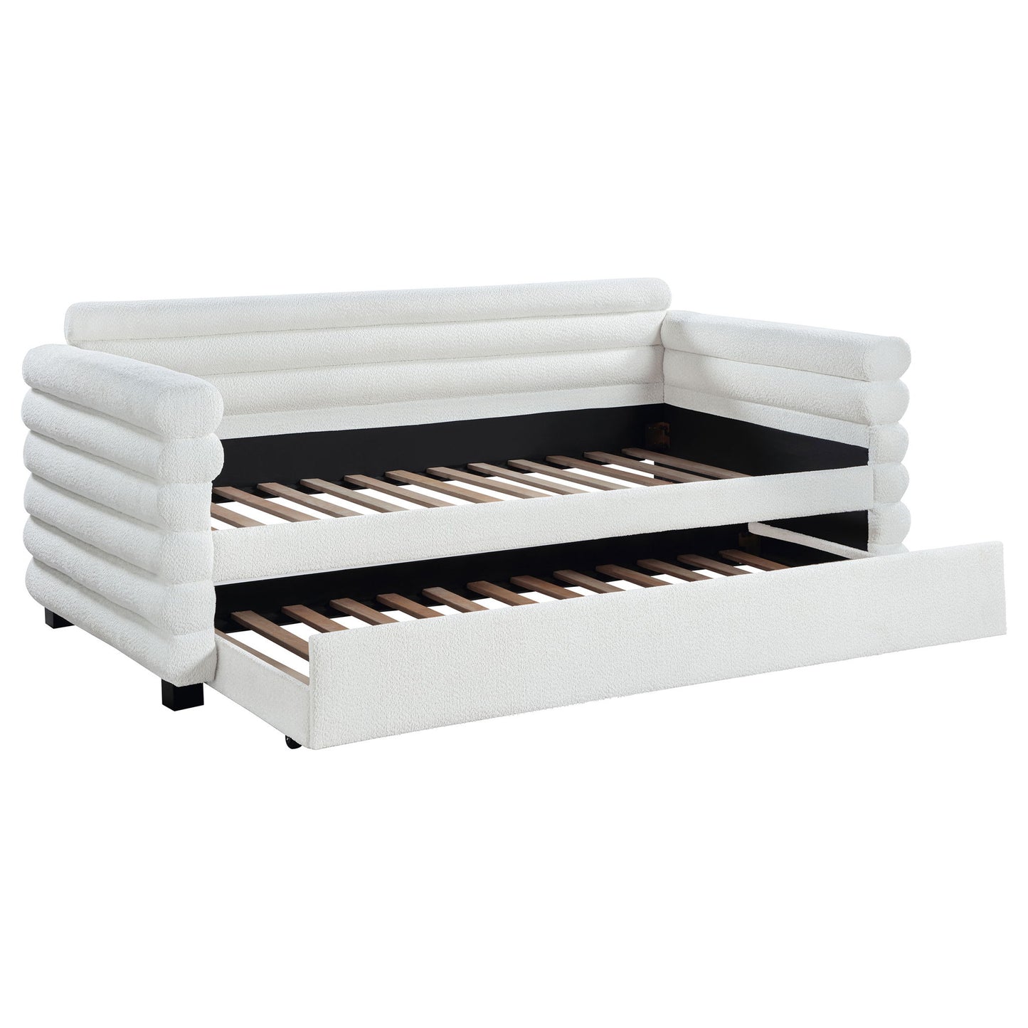 Fandango - Upholstered Twin Day Bed With Trundle - White - The Sleep Loft - Online Mattress Showroom NYC