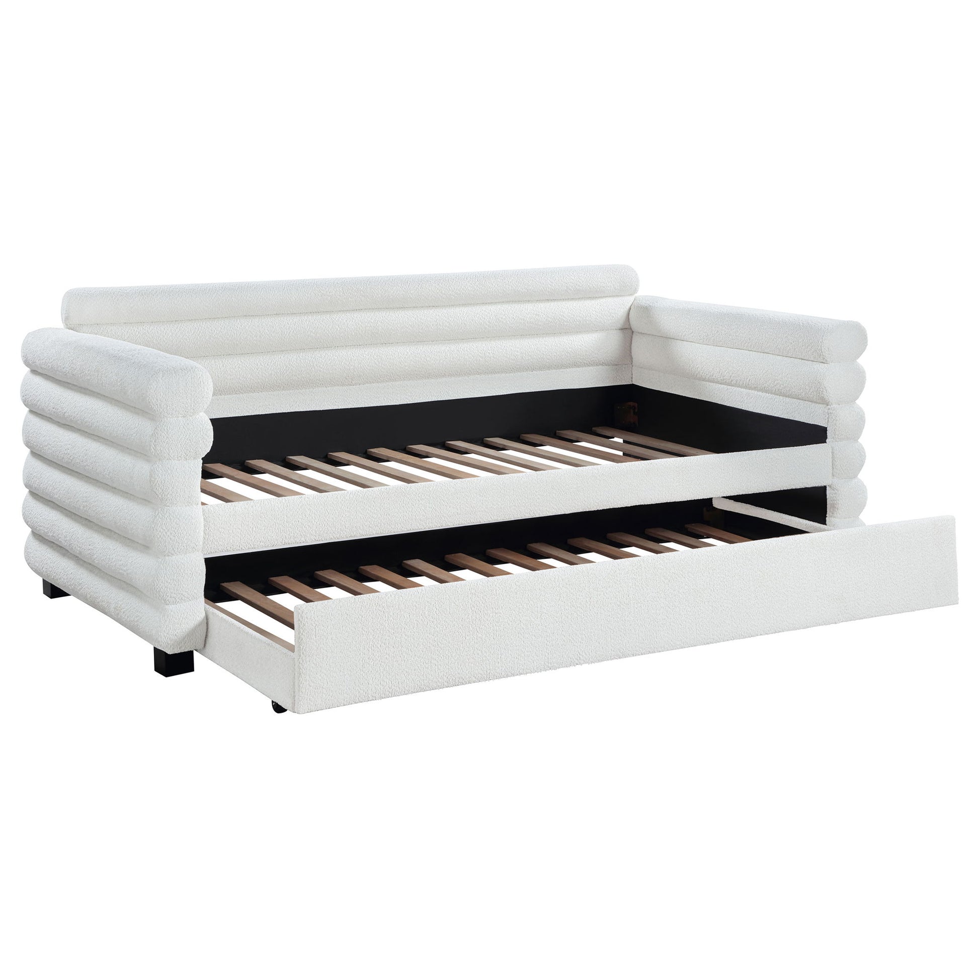 Fandango - Upholstered Twin Day Bed With Trundle - White - The Sleep Loft - Online Mattress Showroom NYC
