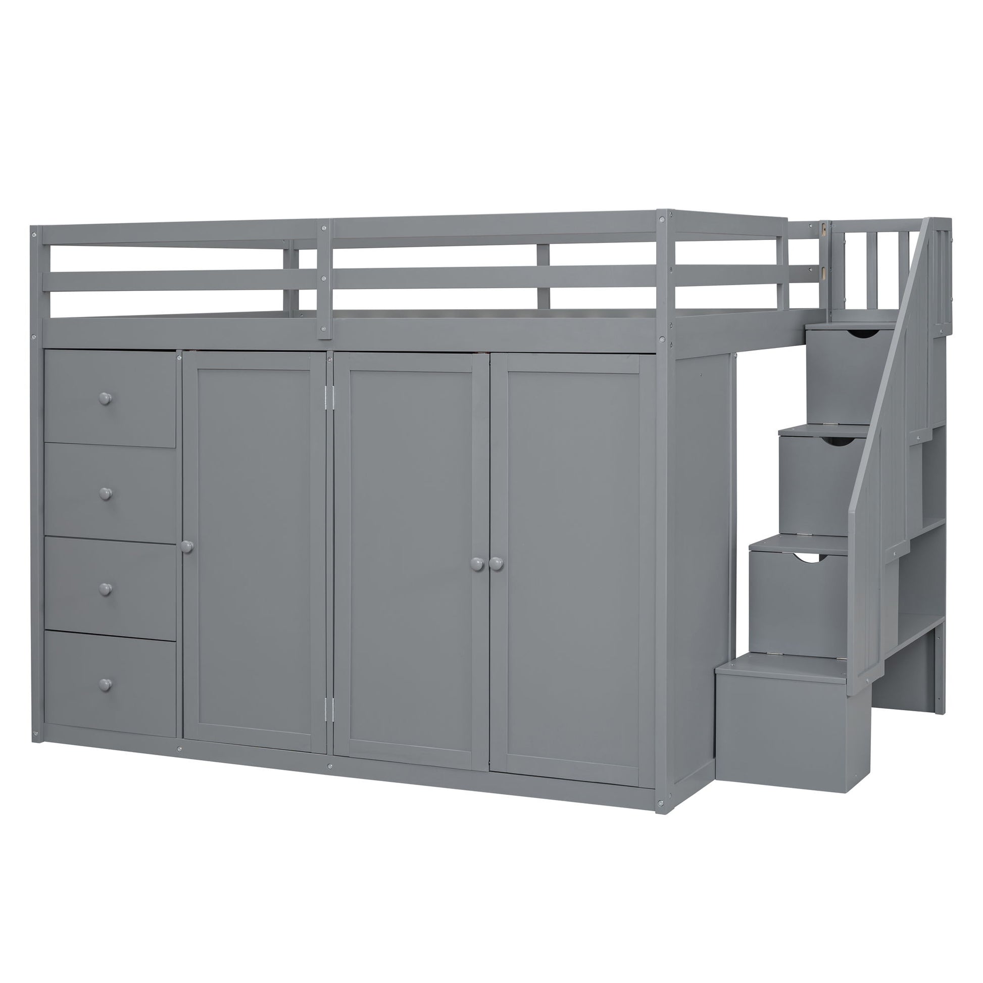 Loft Bed With Built In Wardrobes, Cabinets And Drawers - The Sleep Loft - Online Mattress Showroom NYC