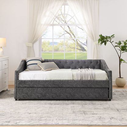 Upholstered Daybed With USB Charging & Pull Out Bed - The Sleep Loft - Online Mattress Showroom NYC