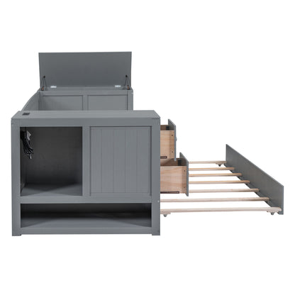 Daybed With Storage Arms, Trundle And Charging Station - The Sleep Loft - Online Mattress Showroom NYC