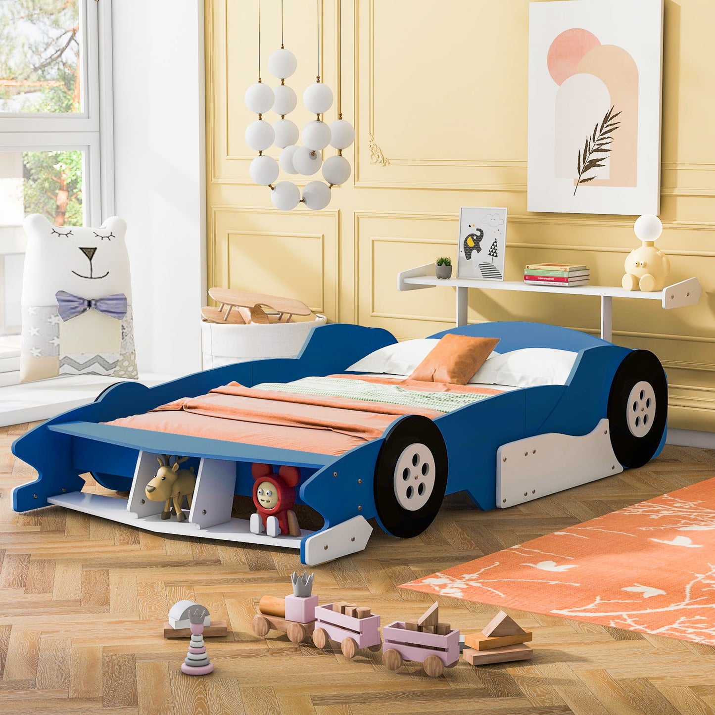 Race Car-Shaped Platform Bed With Wheels - The Sleep Loft - Online Mattress Showroom NYC