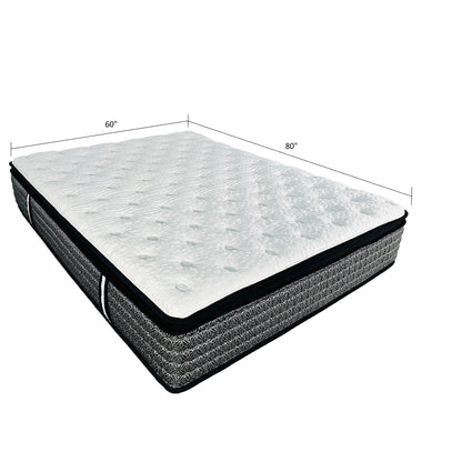 Premium 14" Queen Size Hybrid Mattress In A Box Plush Gel Memory Foam Top With Cooling Technology - Gray / White - The Sleep Loft - Online Mattress Showroom NYC