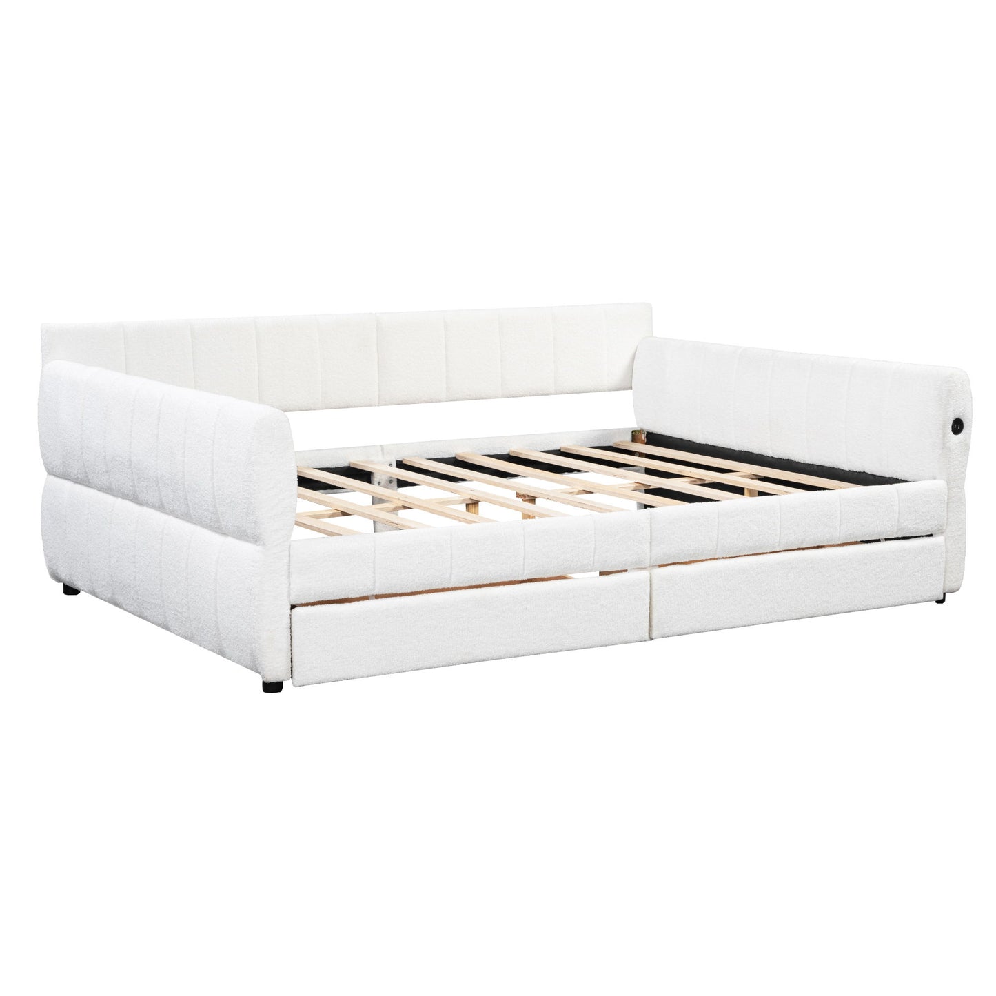 Upholstered Platform Bed With USB Charging