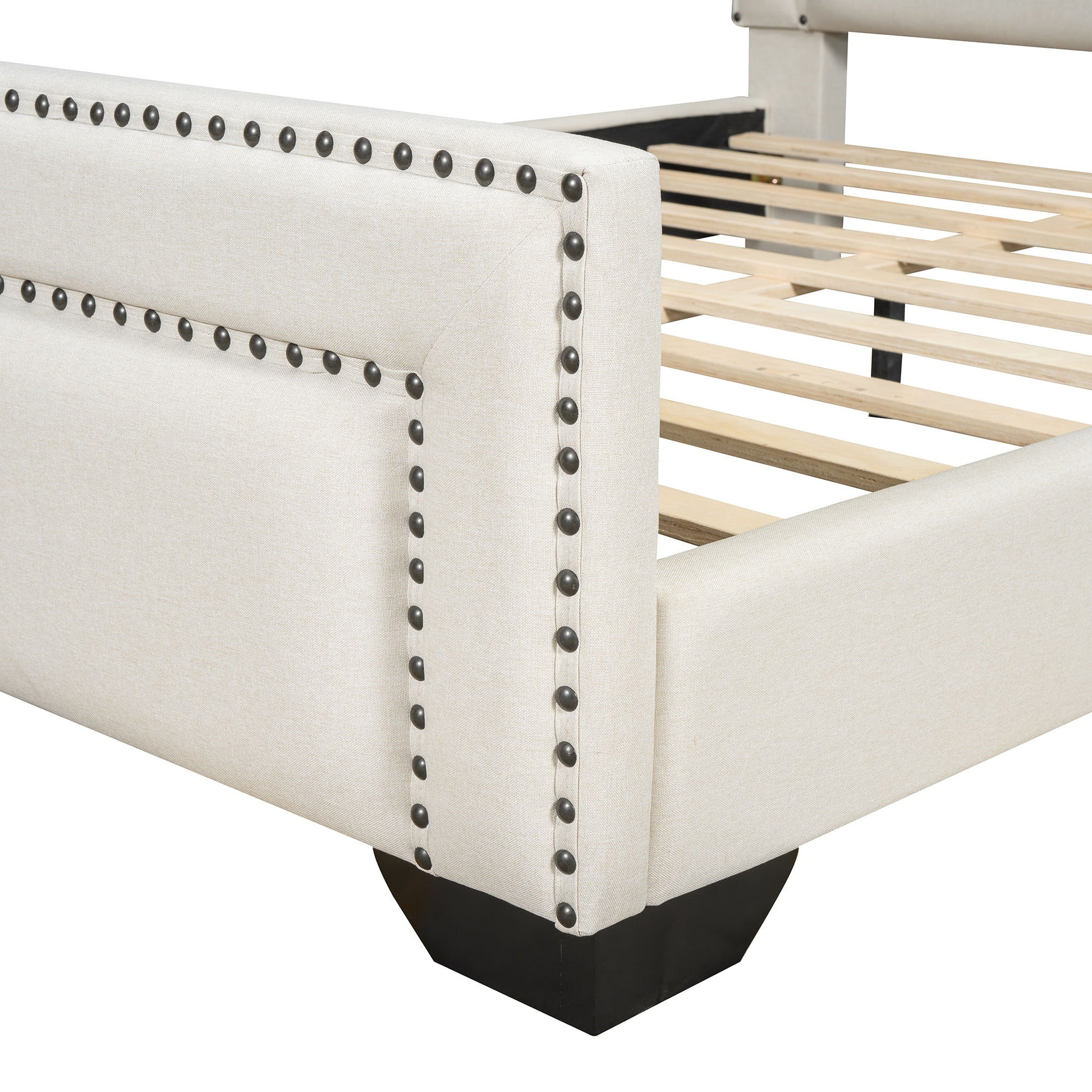 Upholstered Bed With Slats Support, No Box Spring Needed - The Sleep Loft - Online Mattress Showroom NYC