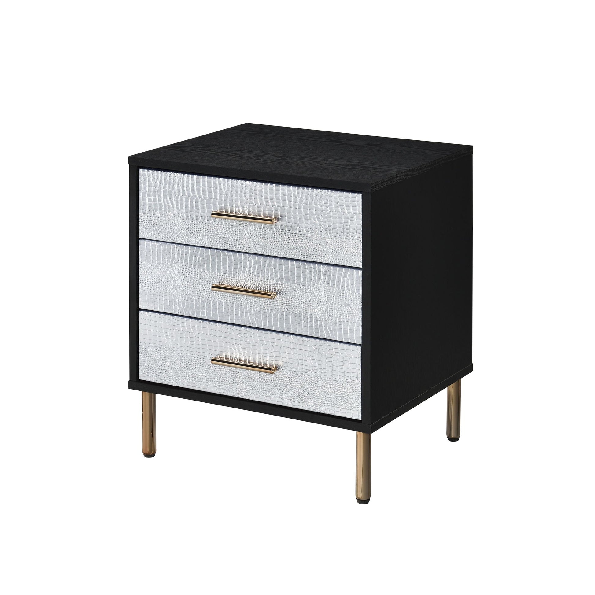Myles - Nightstand - Black / Gold / Silver - The Sleep Loft - Online Mattress Showroom NYC