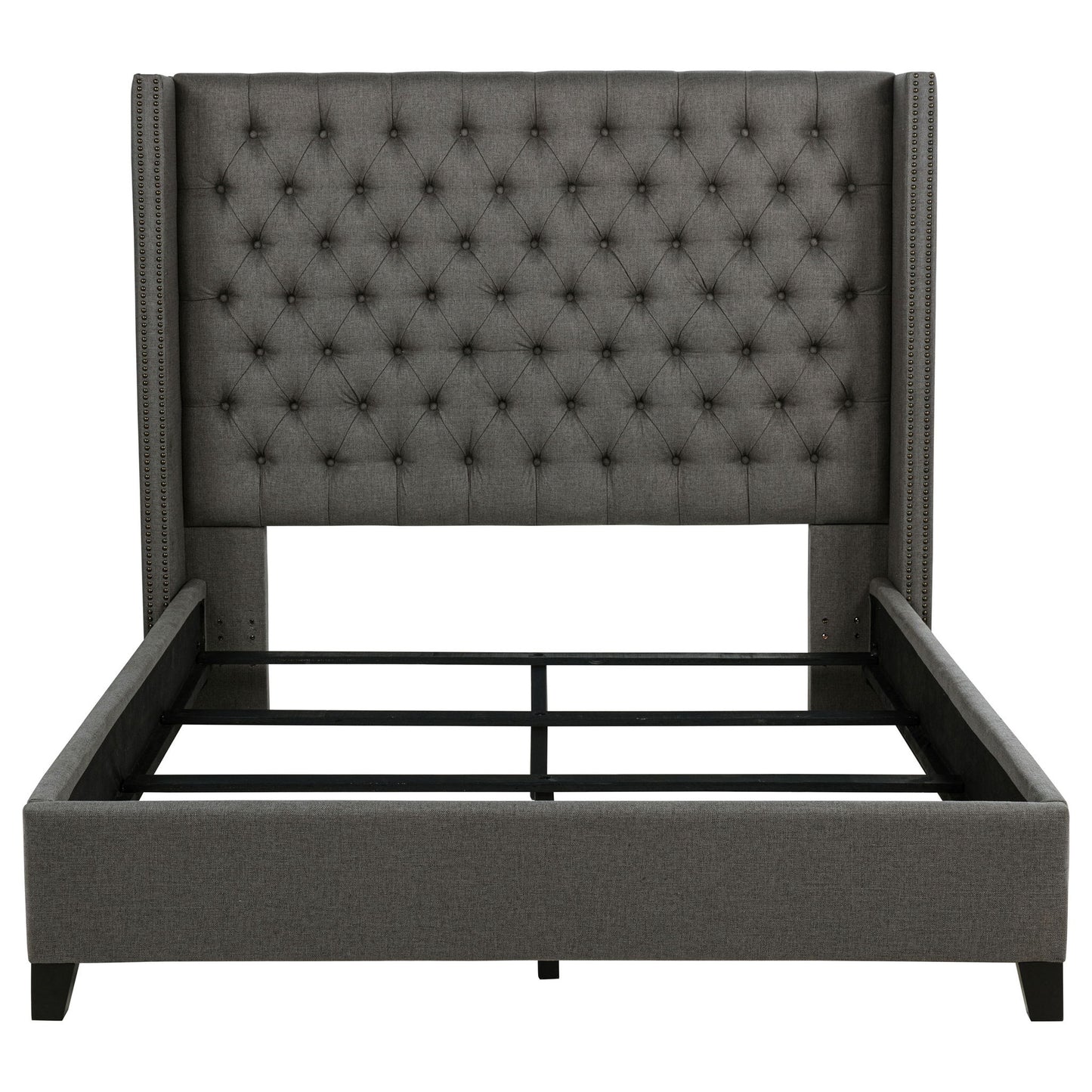 Lendra - Upholstered Wingback Bed With Tufted Headboard - The Sleep Loft - Online Mattress Showroom NYC