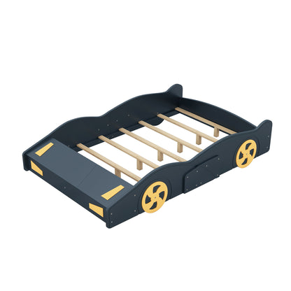 Race Car Shaped Platform Bed With Wheels And Storage - The Sleep Loft - Online Mattress Showroom NYC