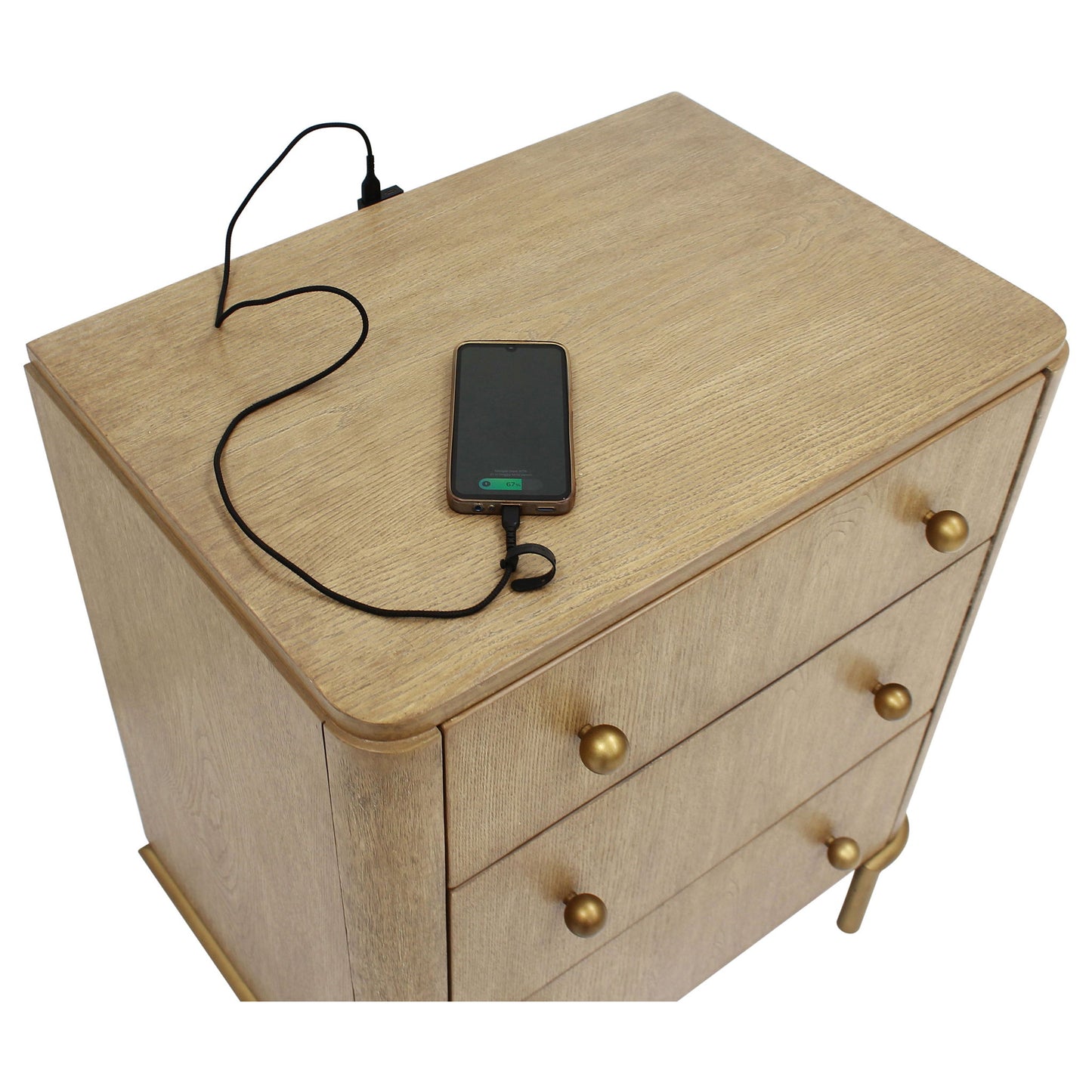 3 Drawer Nightstand With USB Ports - Brown - The Sleep Loft - Online Mattress Showroom NYC