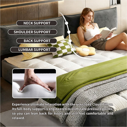 Cloud Bed Frame With Oversized Padded Movable Headboard - The Sleep Loft - Online Mattress Showroom NYC