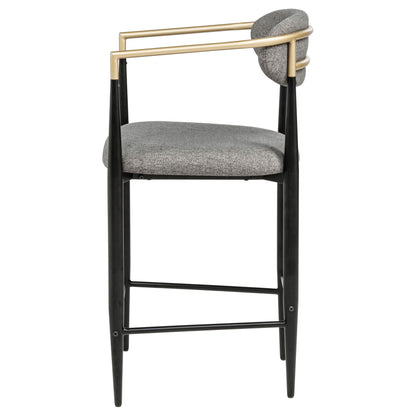 Tina Fabric Upholstered Counter Chair Grey (Set of 2)