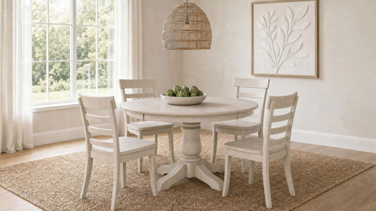 Orrison 5-piece Oval 62-inch Extension Leaf Dining Set Linen - The Sleep Loft - Online Mattress Showroom NYC