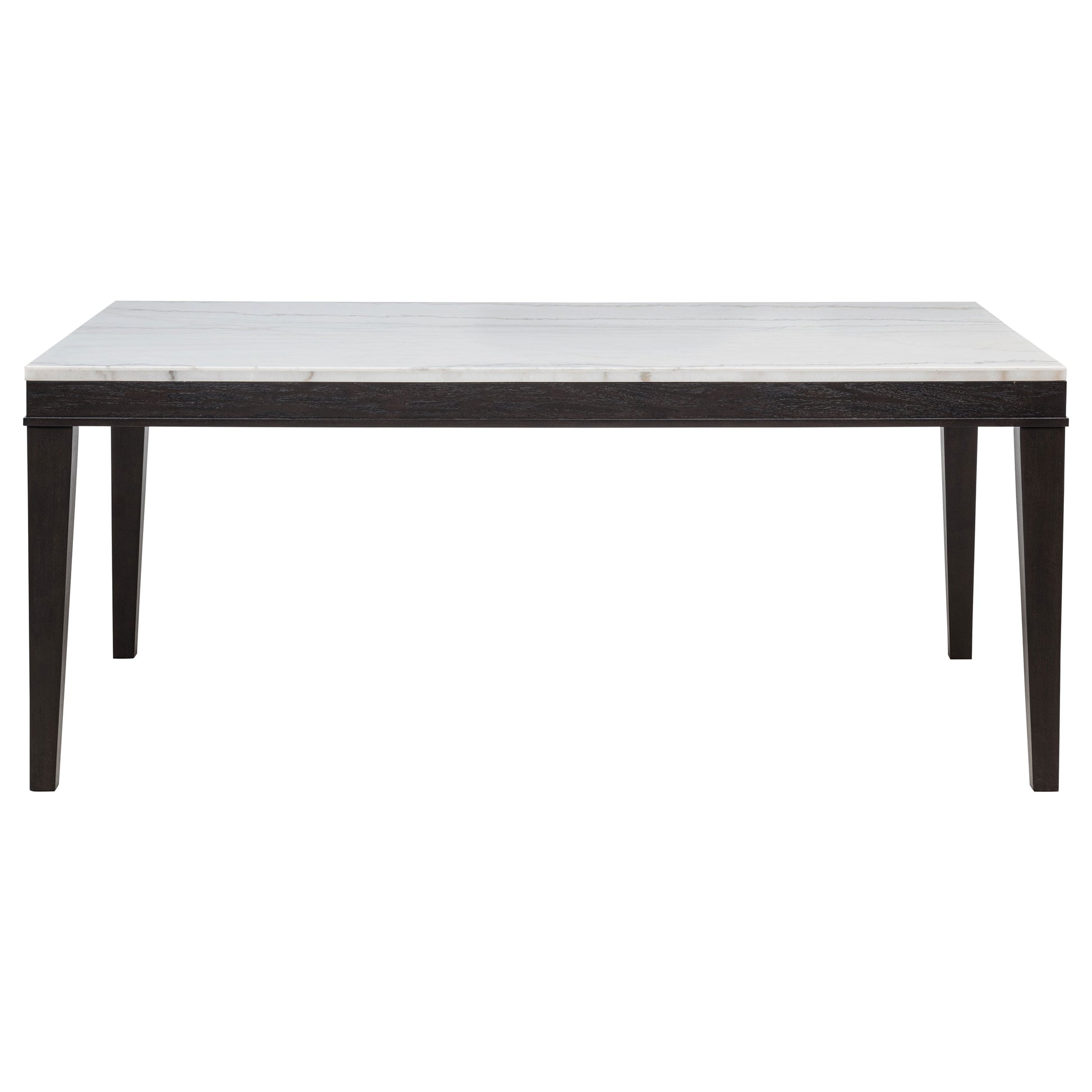 Averill 7-piece White Marble Top Dining Set Dark Grey and Coffee Bean
