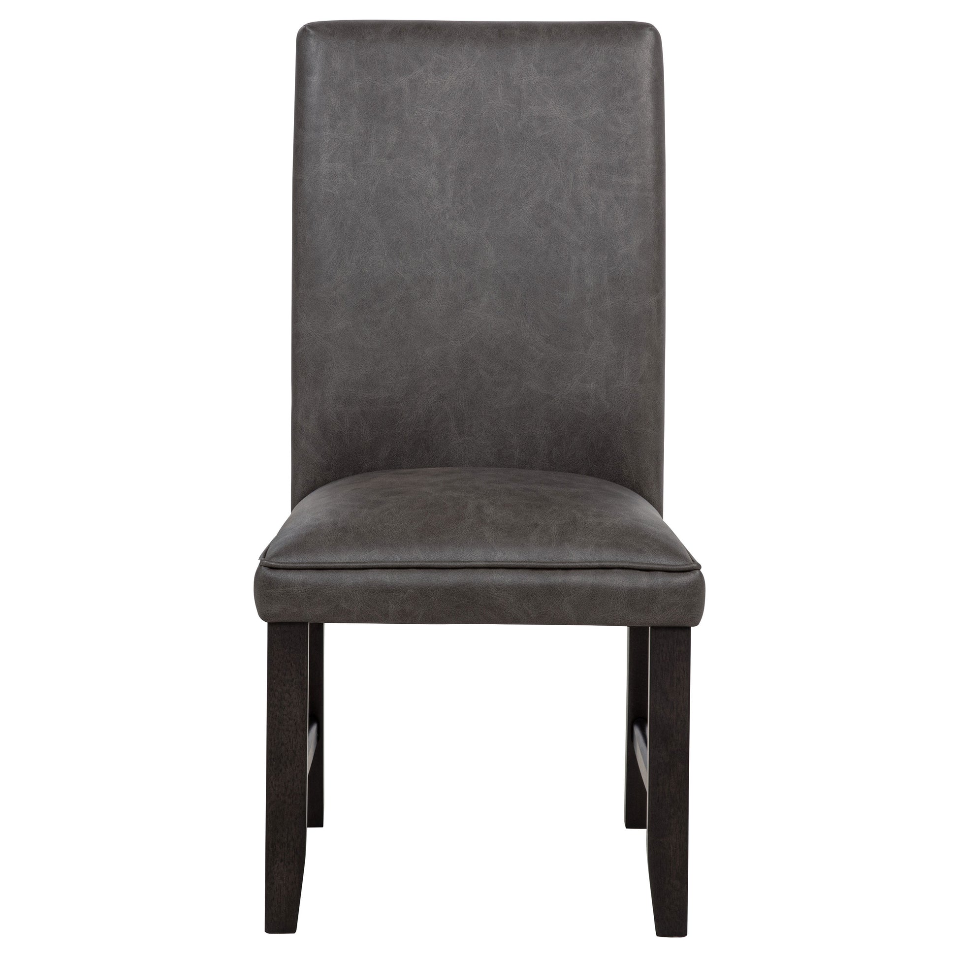 Averill Faux Leatherette Upholstered Dining Side Chair Dark Grey (Set of 2)