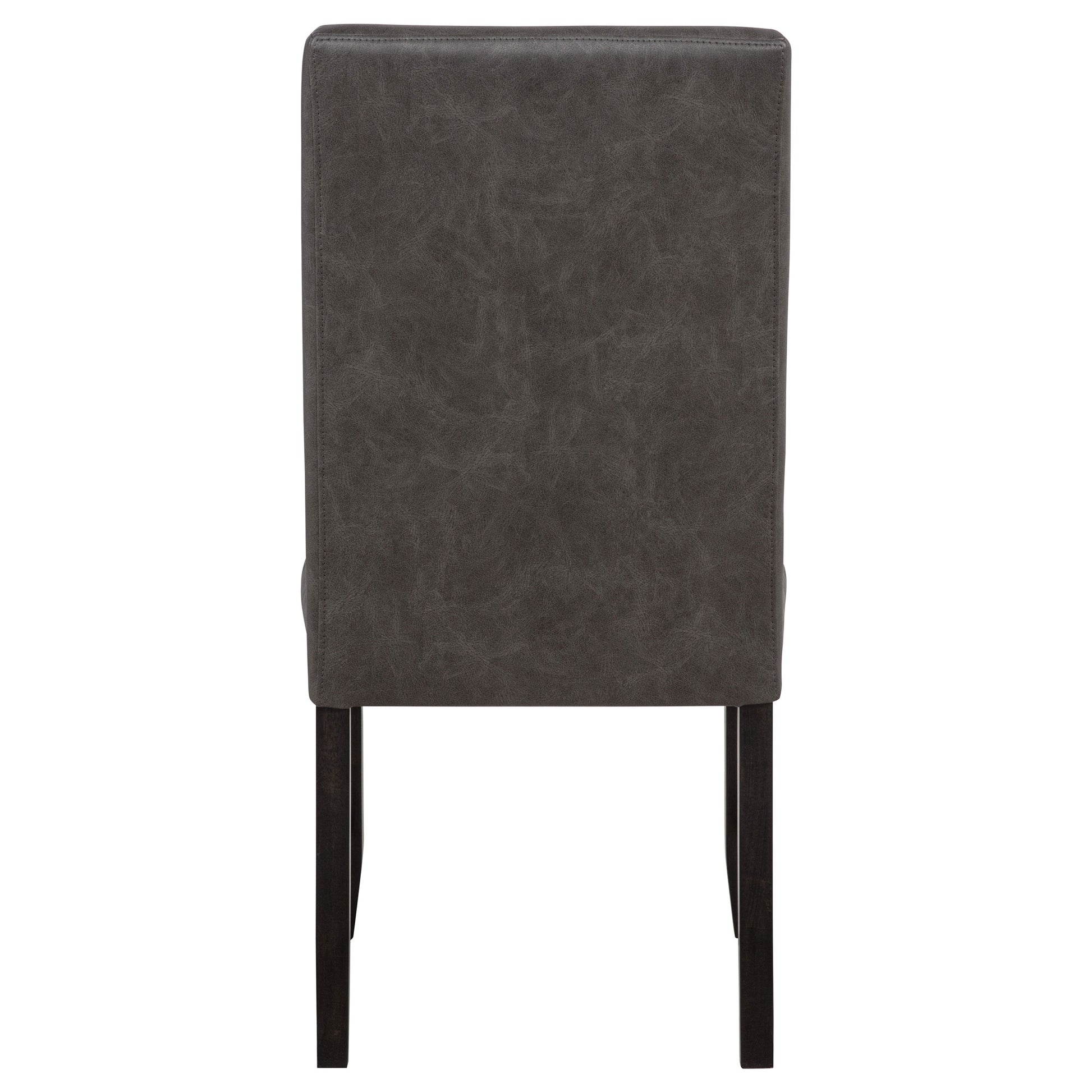 Averill Faux Leatherette Upholstered Dining Side Chair Dark Grey (Set of 2)